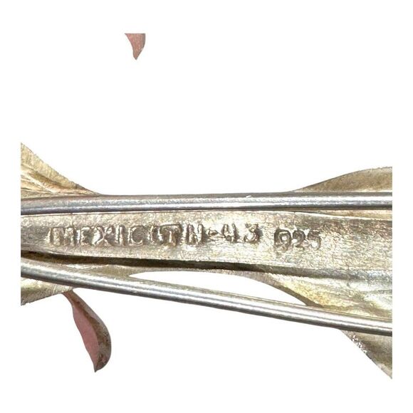 Vintage Sterling Silver Taxco Hair Bow Clip Brooch Mexico Signed 925 Handmade - Picture 3 of 5